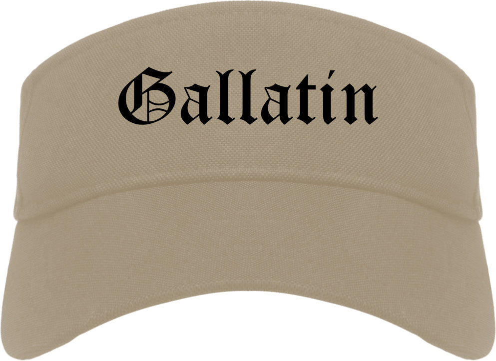 Gallatin Tennessee TN Old English Mens Visor Cap Hat Khaki