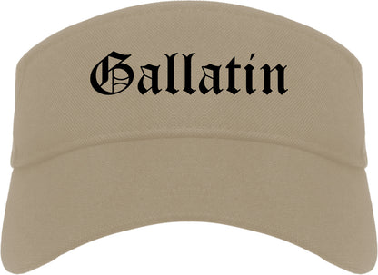 Gallatin Tennessee TN Old English Mens Visor Cap Hat Khaki
