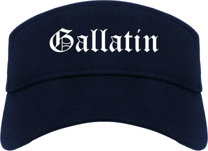 Gallatin Tennessee TN Old English Mens Visor Cap Hat Navy Blue