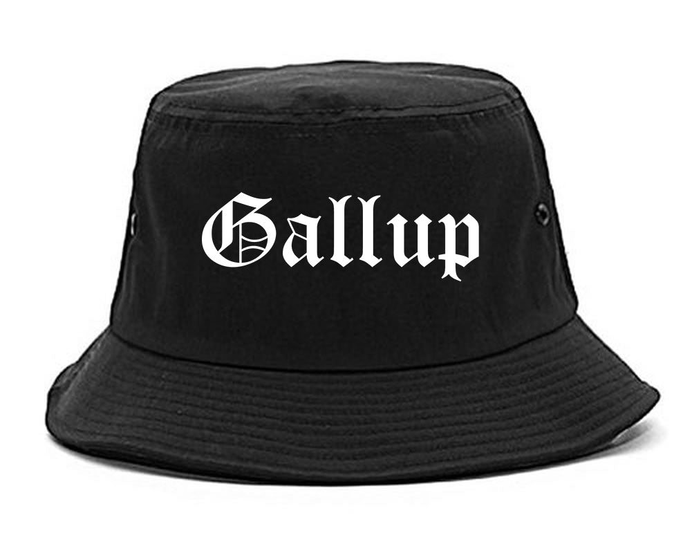 Gallup New Mexico NM Old English Mens Bucket Hat Black