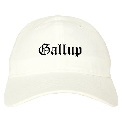 Gallup New Mexico NM Old English Mens Dad Hat Baseball Cap White
