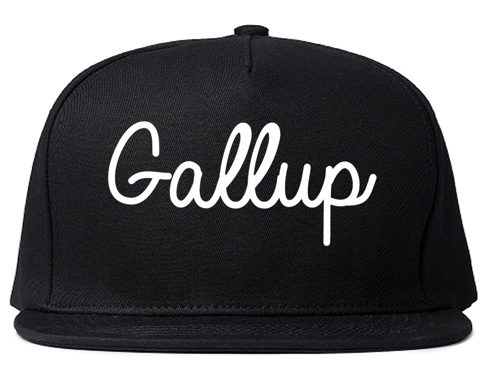 Gallup New Mexico NM Script Mens Snapback Hat Black