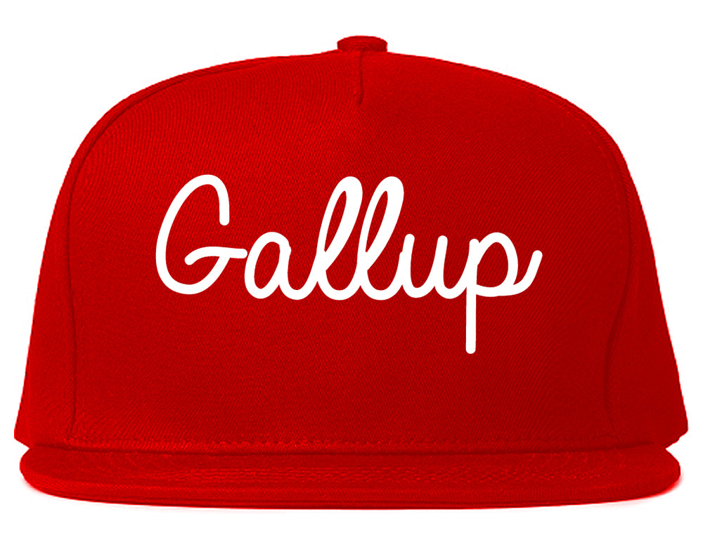 Gallup New Mexico NM Script Mens Snapback Hat Red