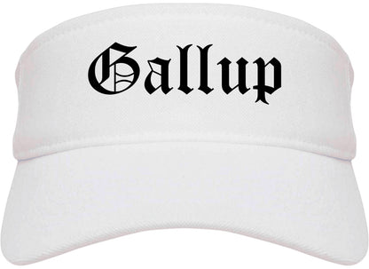Gallup New Mexico NM Old English Mens Visor Cap Hat White