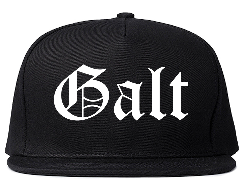 Galt California CA Old English Mens Snapback Hat Black