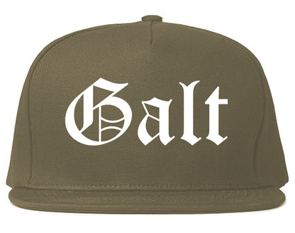 Galt California CA Old English Mens Snapback Hat Grey