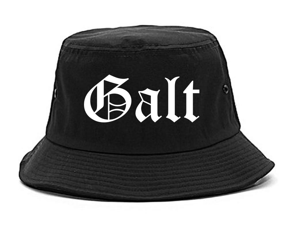 Galt California CA Old English Mens Bucket Hat Black