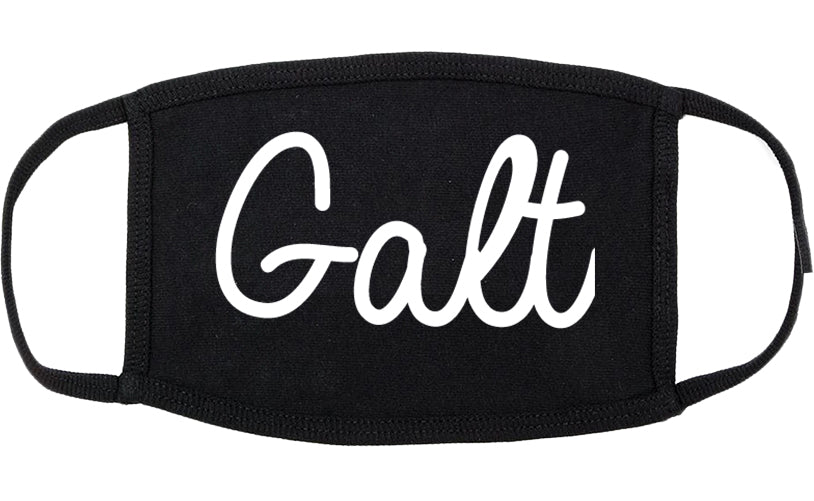 Galt California CA Script Cotton Face Mask Black