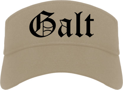 Galt California CA Old English Mens Visor Cap Hat Khaki