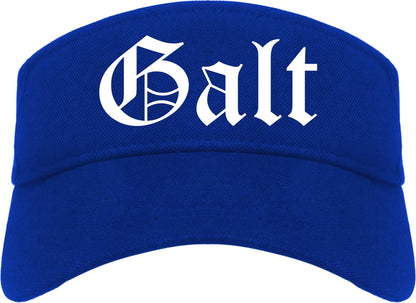 Galt California CA Old English Mens Visor Cap Hat Royal Blue