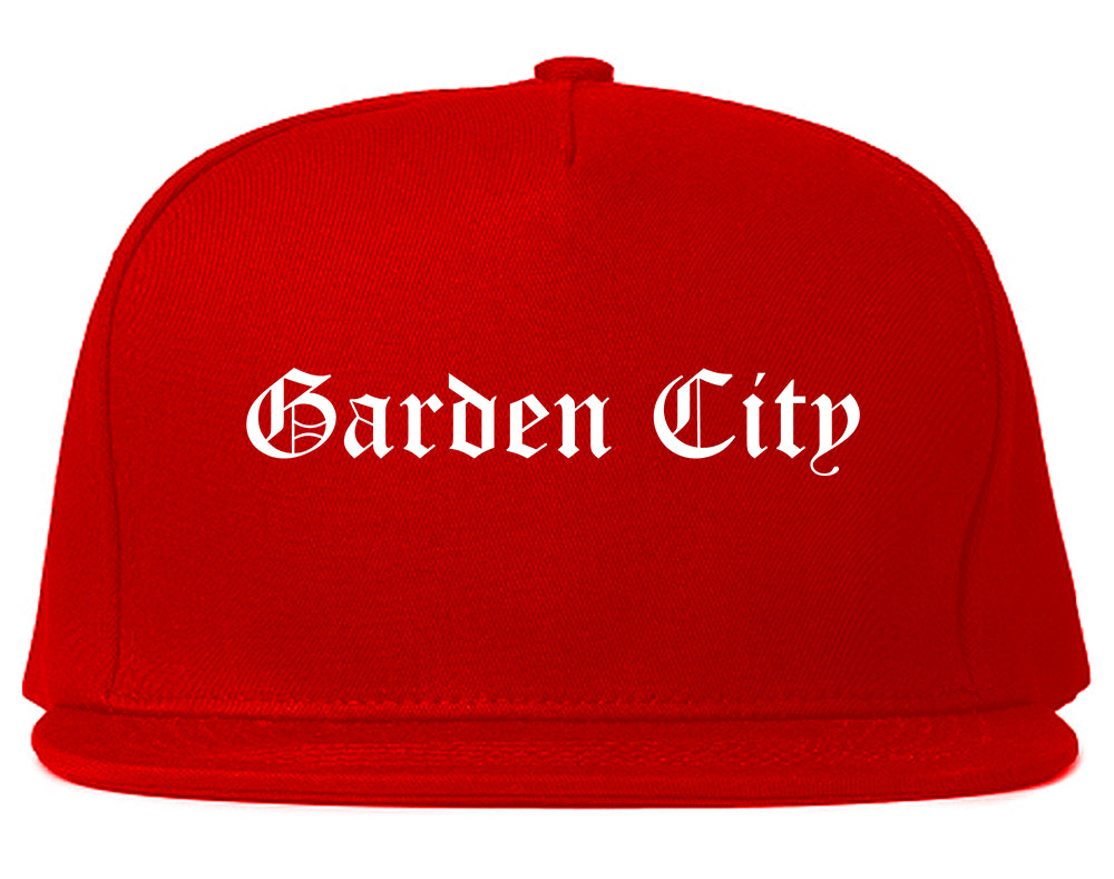 Garden City Georgia GA Old English Mens Snapback Hat Red