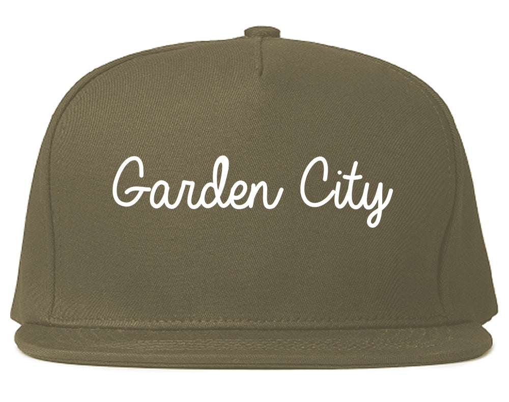 Garden City Georgia GA Script Mens Snapback Hat Grey