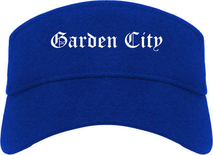 Garden City Georgia GA Old English Mens Visor Cap Hat Royal Blue