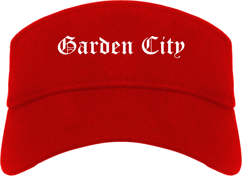 Garden City Kansas KS Old English Mens Visor Cap Hat Red