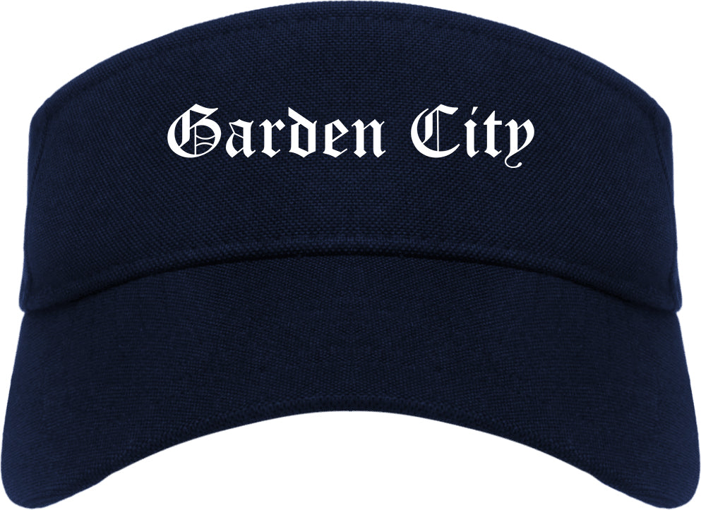 Garden City Michigan MI Old English Mens Visor Cap Hat Navy Blue