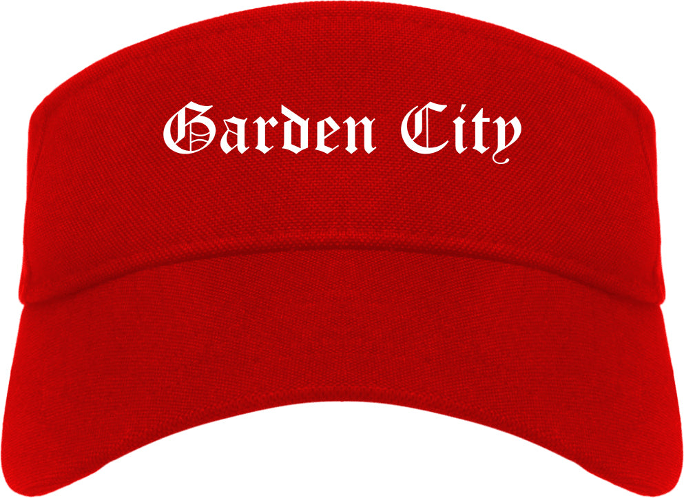 Garden City Michigan MI Old English Mens Visor Cap Hat Red