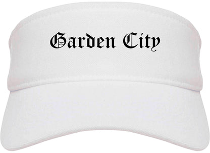 Garden City Michigan MI Old English Mens Visor Cap Hat White