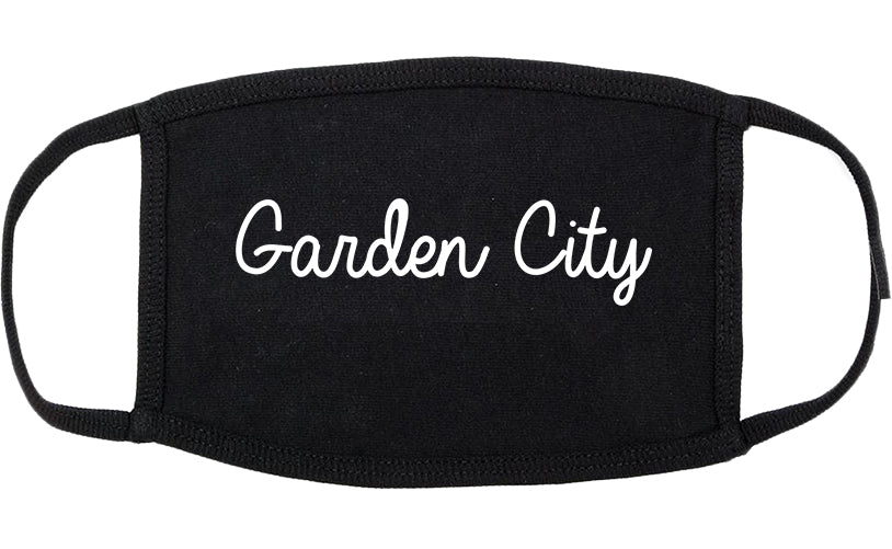 Garden City New York NY Script Cotton Face Mask Black