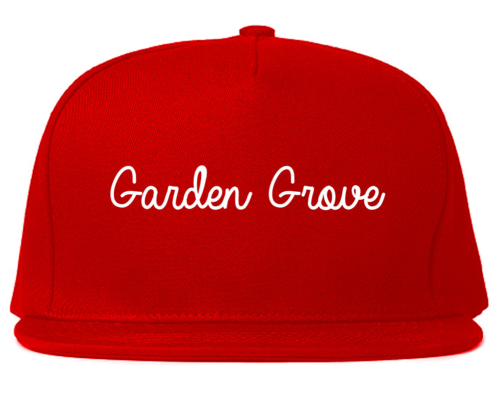 Garden Grove California CA Script Mens Snapback Hat Red