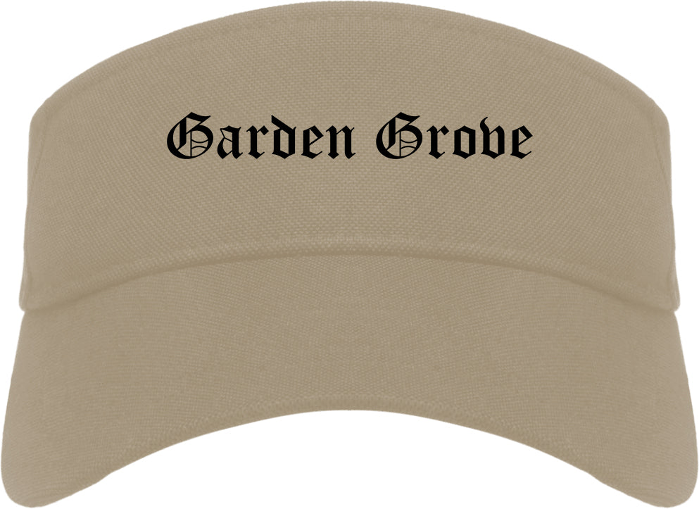 Garden Grove California CA Old English Mens Visor Cap Hat Khaki