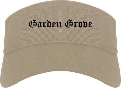 Garden Grove California CA Old English Mens Visor Cap Hat Khaki