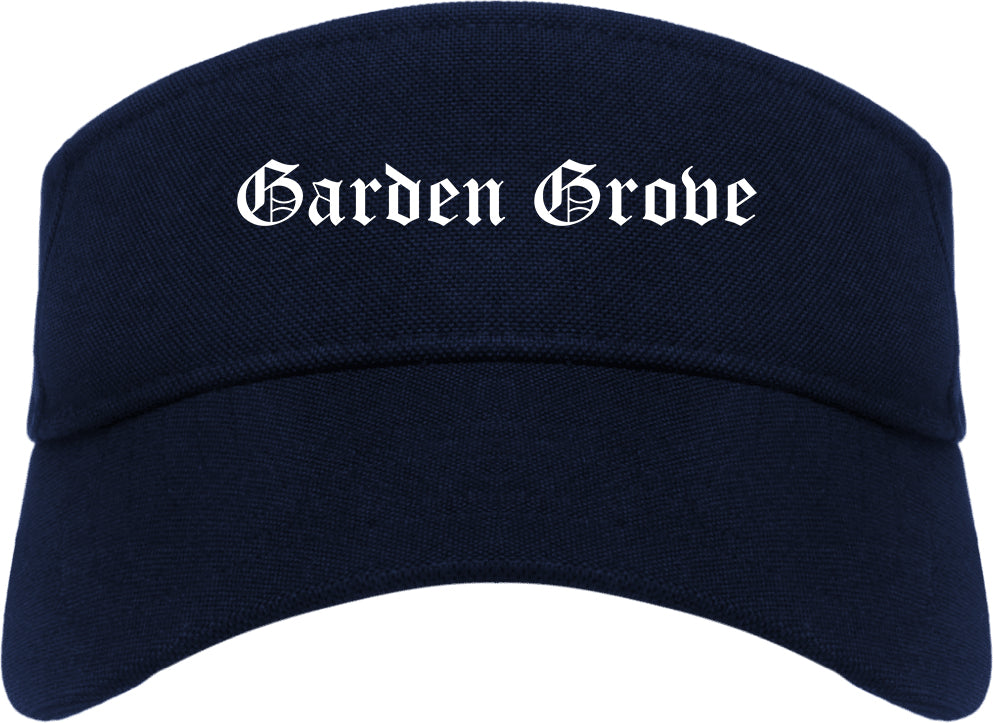 Garden Grove California CA Old English Mens Visor Cap Hat Navy Blue