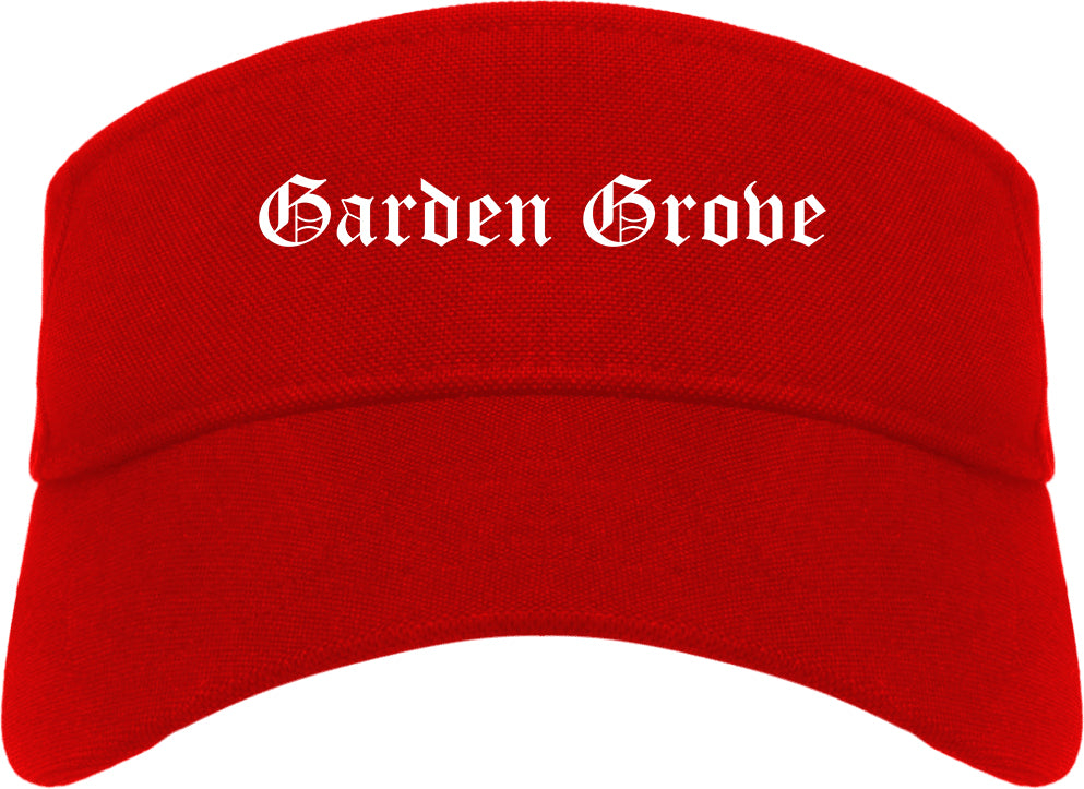 Garden Grove California CA Old English Mens Visor Cap Hat Red