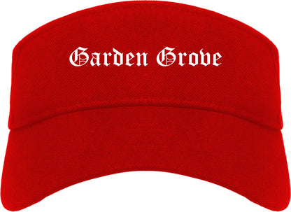 Garden Grove California CA Old English Mens Visor Cap Hat Red