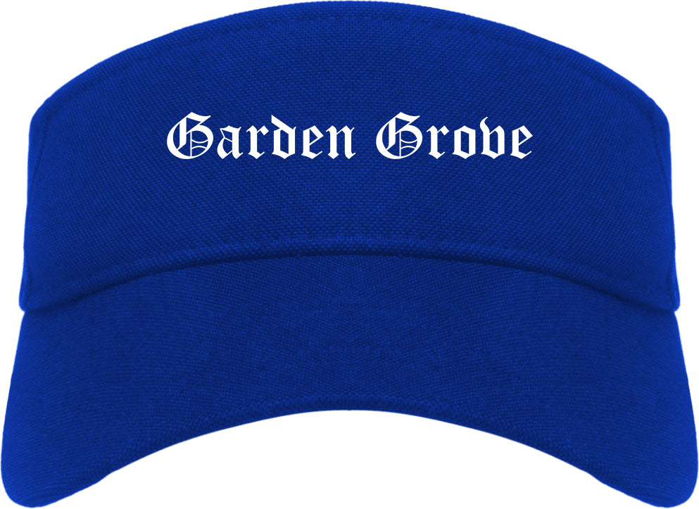 Garden Grove California CA Old English Mens Visor Cap Hat Royal Blue