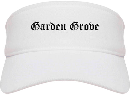 Garden Grove California CA Old English Mens Visor Cap Hat White