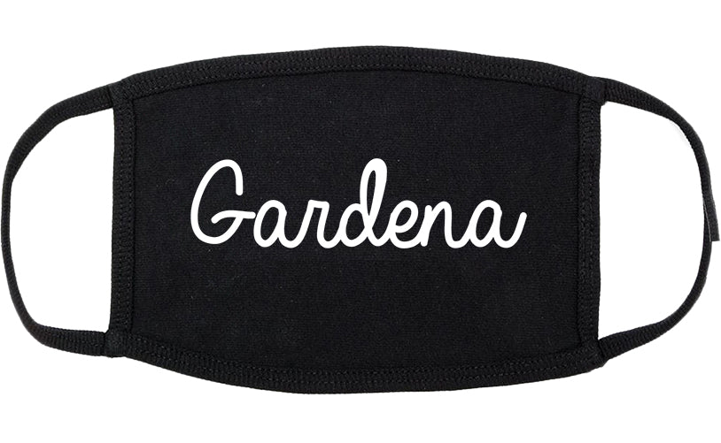 Gardena California CA Script Cotton Face Mask Black