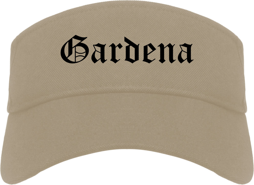 Gardena California CA Old English Mens Visor Cap Hat Khaki