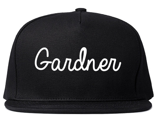 Gardner Kansas KS Script Mens Snapback Hat Black