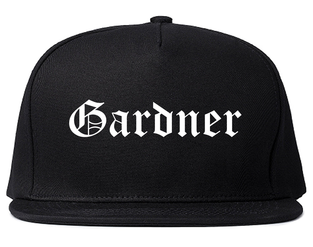 Gardner Massachusetts MA Old English Mens Snapback Hat Black