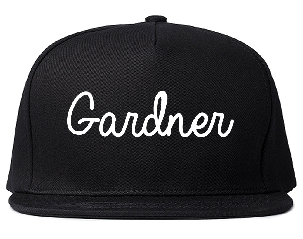 Gardner Massachusetts MA Script Mens Snapback Hat Black