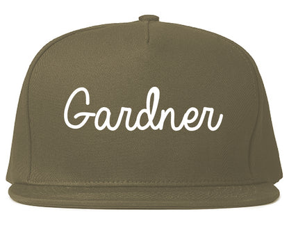 Gardner Massachusetts MA Script Mens Snapback Hat Grey