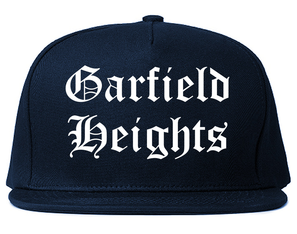 Garfield Heights Ohio OH Old English Mens Snapback Hat Navy Blue