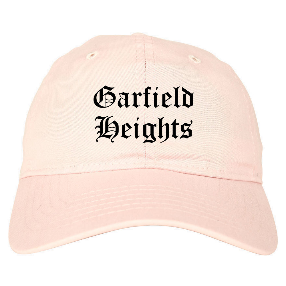 Garfield Heights Ohio OH Old English Mens Dad Hat Baseball Cap Pink