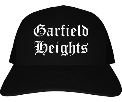 Garfield Heights Ohio OH Old English Mens Trucker Hat Cap Black