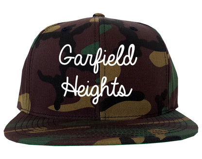 Garfield Heights Ohio OH Script Mens Snapback Hat Army Camo