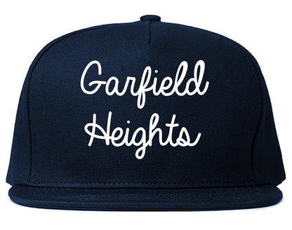 Garfield Heights Ohio OH Script Mens Snapback Hat Navy Blue