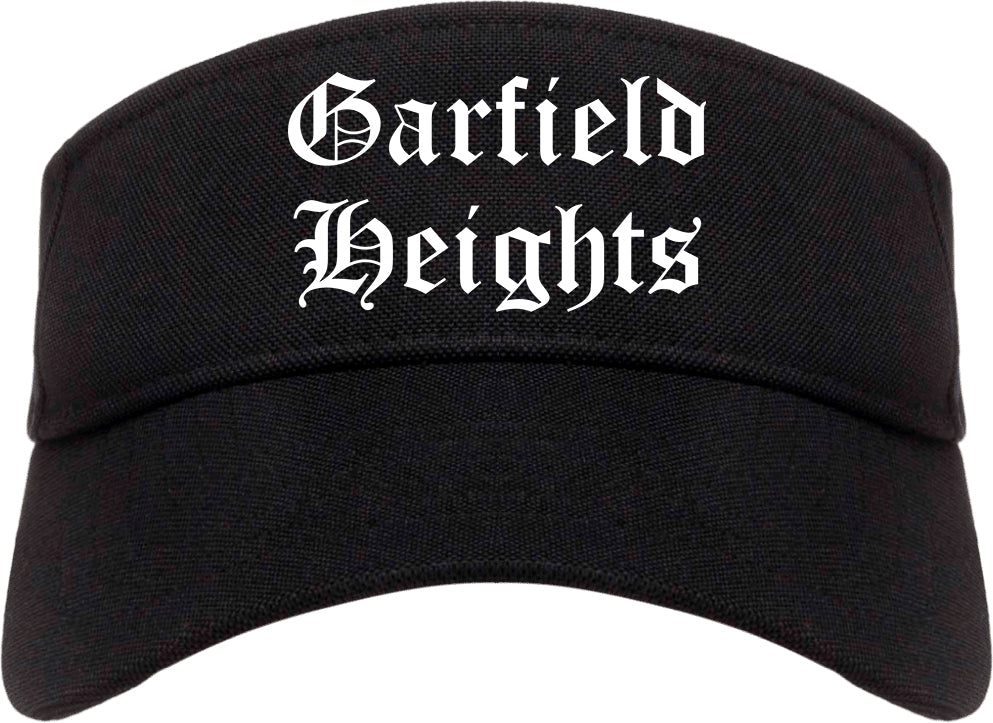 Garfield Heights Ohio OH Old English Mens Visor Cap Hat Black