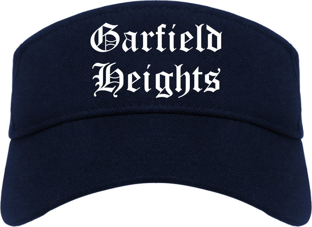 Garfield Heights Ohio OH Old English Mens Visor Cap Hat Navy Blue