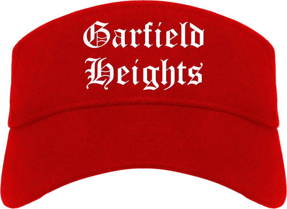 Garfield Heights Ohio OH Old English Mens Visor Cap Hat Red