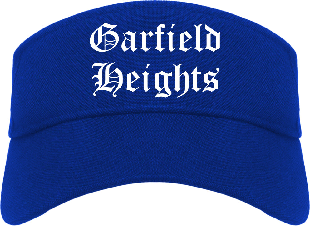 Garfield Heights Ohio OH Old English Mens Visor Cap Hat Royal Blue