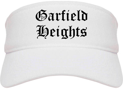 Garfield Heights Ohio OH Old English Mens Visor Cap Hat White