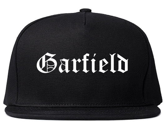 Garfield New Jersey NJ Old English Mens Snapback Hat Black