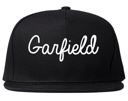 Garfield New Jersey NJ Script Mens Snapback Hat Black