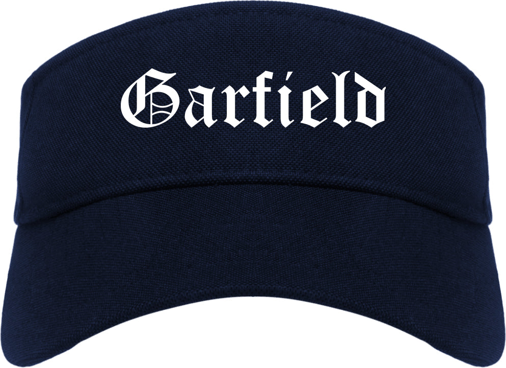 Garfield New Jersey NJ Old English Mens Visor Cap Hat Navy Blue