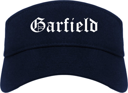 Garfield New Jersey NJ Old English Mens Visor Cap Hat Navy Blue